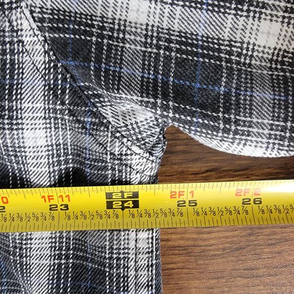 Levis Button Up Heavyweight Shirt Mens L Black White Plaid Rugged Workwear Ranch - Picture 7 of 10